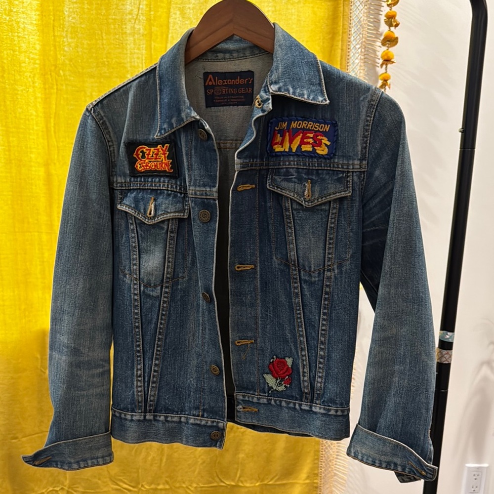 Vintage denim jacket with patches